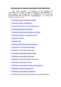 Instituciones en convenio de préstamo interbibliotecario