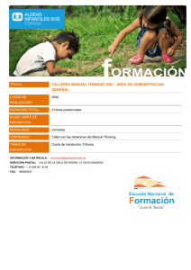 TALLERES MANUAL THINKING ONC - ÁREA DE ADMINISTRACIóN GENERAL