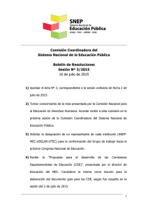 BOLETÍN DE RESOLUCIONES SESIÓN Nº 3 16 07 2015