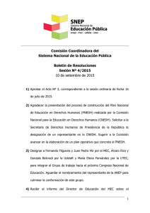 BOLETÍN DE RESOLUCIONES SESIÓN Nº 4 10 09 2015