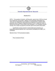Acta Comisión Departamental de Educación - Reunión Posponda