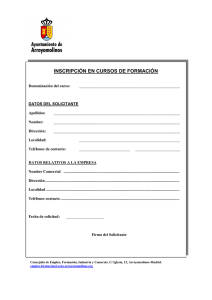 INSCRIPCIÓN EN CURSOS DE FORMACIÓN