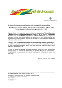 2014-06-05 NOTA DE PREMSA - Es clouen els tallers d expressió creativa amb una exposició de manualitats
