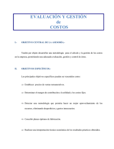 Evaluaci�n y gesti�n de costos
