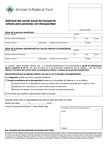 Solicitud del carnet social de transporte urbano para personas con discapacidad