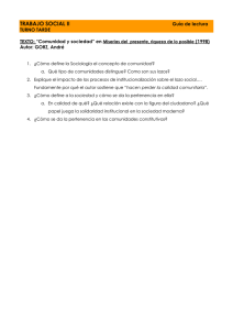 GORZ, Andr : Comunidad y sociedad en Miserias del presente, riqueza de lo posible (1998)