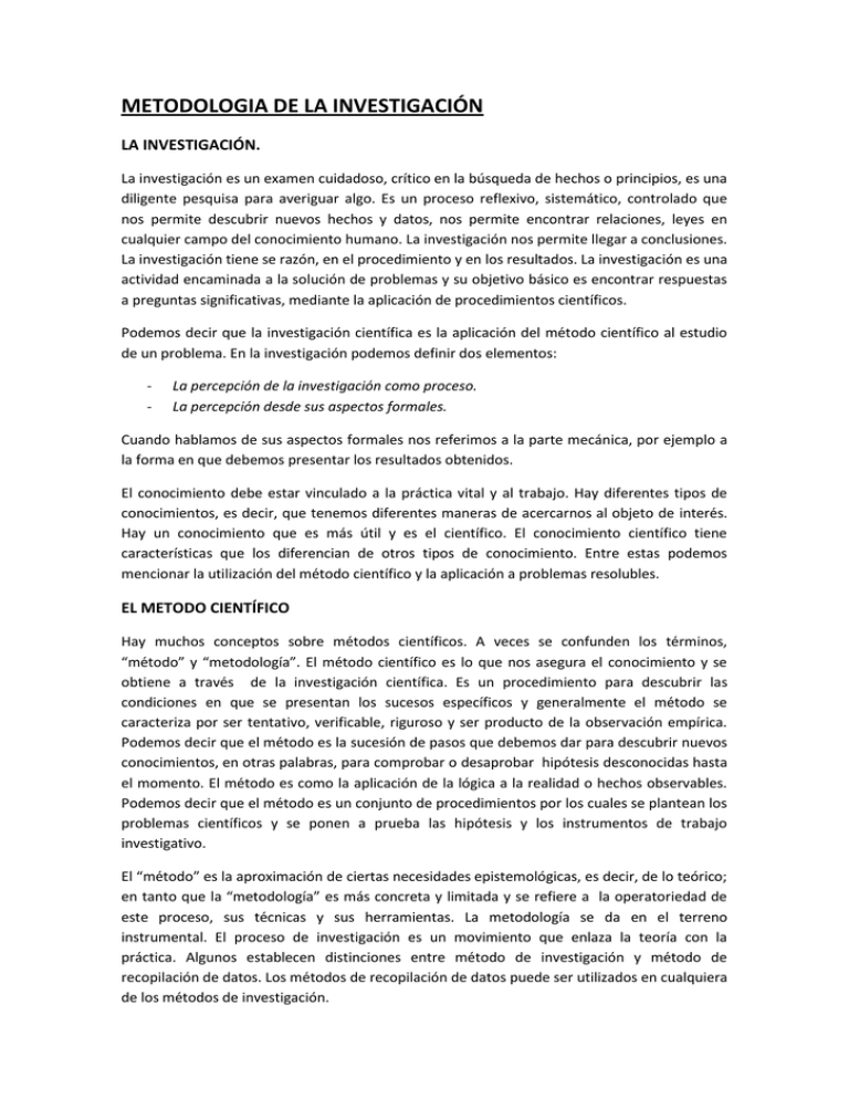 MANUAL DE METODOLOGIA DE LA INVESTIGACIÓN