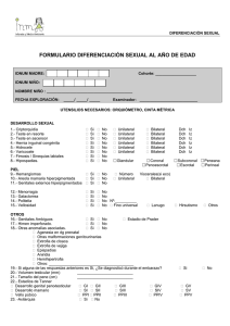 Formulario diferenciación sexual al año de edad