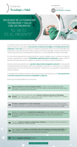 “El rEto Es El paciEntE” DECÁLOGO DE LA FUNDACIÓN TECNOLOGÍA Y SALUD