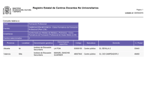 Registro Estatal de Centros Docentes No Universitarios Consulta relativa a: