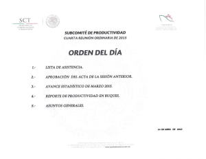 Orden del día sesiones 2015