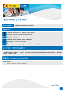 Hostelería y Turismo Ocupación Aptitudes Vendedor en agencia de viajes