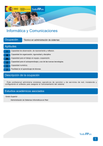 Informática y Comunicaciones Ocupación Aptitudes Técnico en administración de sistemas