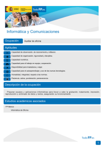 Informática y Comunicaciones Ocupación Aptitudes Auxiliar de oficina