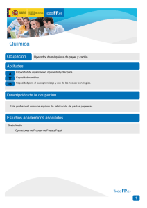 Química Ocupación Aptitudes Operador de máquinas de papel y cartón