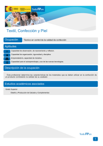 Textil, Confección y Piel Ocupación Aptitudes