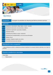 Química Ocupación Aptitudes Encargado de operadores de máquinas para fabricar productos químicos