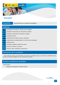 Sanidad Ocupación Aptitudes Personal técnico en protección radiológica