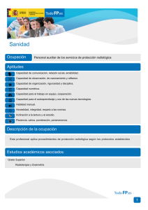Sanidad Ocupación Aptitudes Personal auxiliar de los servicios de protección radiológica