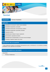 Sanidad Ocupación Aptitudes Farmacia Hospitalaria