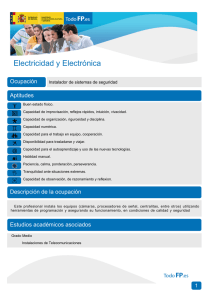 Electricidad y Electrónica Ocupación Aptitudes Instalador de sistemas de seguridad