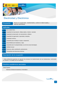 Electricidad y Electrónica Ocupación Aptitudes