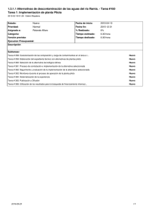 1.3.1.1 Alternativas de descontaminación de las aguas del rio Ramis. -... Tarea 1: Implementación de planta Piloto