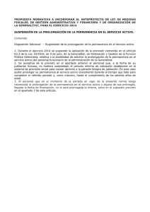 Disposició Adicional sobre suspensió de la prolongació de permanència en el servei actiu