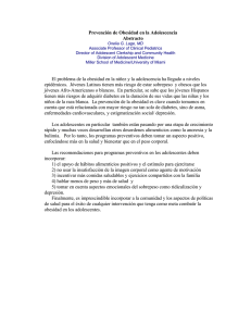 Medicina 2009: Prevención de la obesidad en la adolescencia