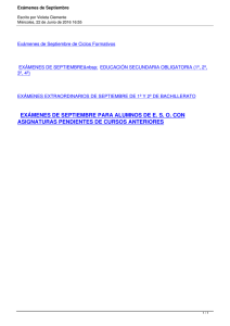 Exámenes de Septiembre de Ciclos Formativos