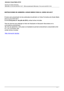 Admisión Grado Medio 2016/
