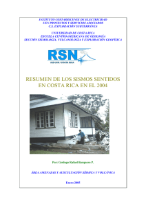 INSTITUTO COSTARRICENSE DE ELECTRICIDAD UEN PROYECTOS Y SERVICIOS ASOCIADOS C.S. EXPLORACIÓN SUBTERRÁNEA