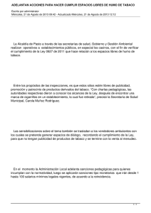 ADELANTAN ACCIONES PARA HACER CUMPLIR ESPACIOS LIBRES DE HUMO DE...