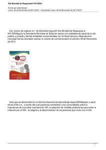Día Mundial de Respuestal VIH-SIDA