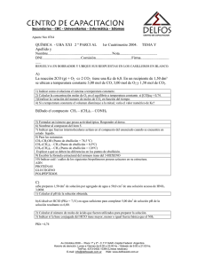 QUÍMICA  - UBA XXI   2 º PARCI... Apellido y Nombre....................................................................Nota........................................