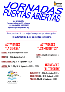 Horario detallado de las actividades.