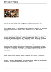 Cinco alumnos de la Facultad fueron distinguidos en el “Concurso... Con una serie de lecturas dramatizadas a cargo de dos...