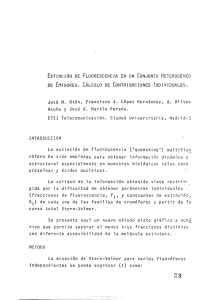 Extinción de la fluorescencia en un conjunto heterogéneo de emisores. Cálculo de contribuciones individuales