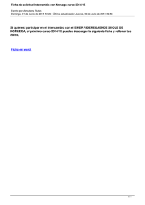 Ficha de solicitud Intercambio con Noruega curso 2014/15