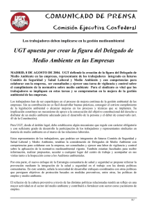 COMUNICADO DE PRENSA  Comisión Ejecutiva Confederal