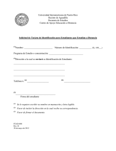 Solicitud de Tarjeta de Identificaci n para Estudiantes que Estudian a Distancia