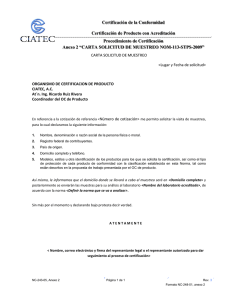Carta Solicitud Muestreo NOM-113-STPS-2009