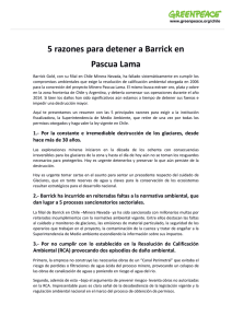 5 razones para detener a Barrick en Pascua Lama