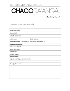 FORMULARIO DE INSCRIPCIÓN