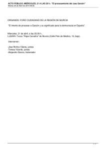 ORGANIZA: FORO CIUDADANO DE LA REGIÓN DE MURCIA