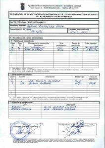 DECLARACIÓN DE BIENES Y DERECHOS PATRIMONIALES DE LOS REPRESENTANTES MUNICIPALES