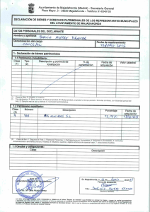 DECLARACIÓN DE BIENES Y DERECHOS PATRIMONIALES DE LOS REPRESENTANTES MUNICIPALES