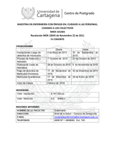 MAESTRIA EN ENFERMERÍA CON ÉNFASIS EN: CUIDADO A LAS PERSONAS,