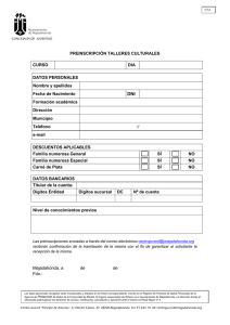 Solicitud inscripción talleres culturales