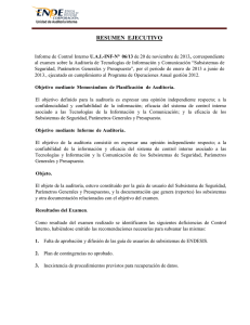 AUDITORIA DE TECNOLOGÍAS DE INFORMACIÓN Y COMUNICACIÓN